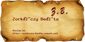 Zorkóczy Beáta névjegykártya