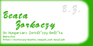 beata zorkoczy business card